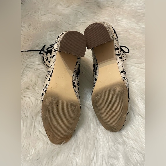 Matisse Genuine White Calf Hair Speckle Spotted Bootie Lace Up Corset 8.5 - Picture 16 of 16